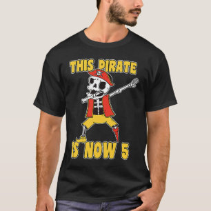 Camiseta Feliz 5 Aniversário de 5 Anos de Idade 5 de Pirata