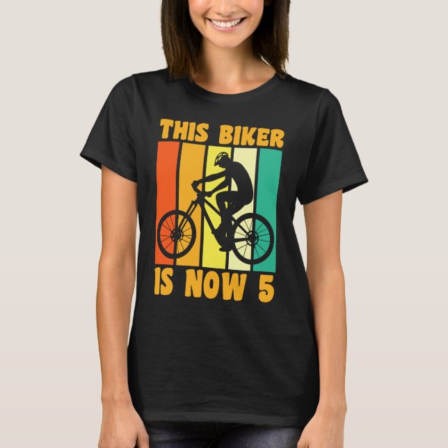 Camiseta Feliz 5 Birthday, 5 anos de bicicleta 5 B (Frente)