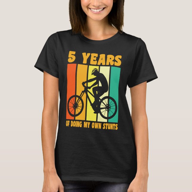 Camiseta Feliz 5 Birthday, 5 anos de bicicleta 5 B (Frente)
