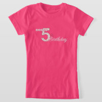 Feliz 5 Birthday Pink T-Shirt