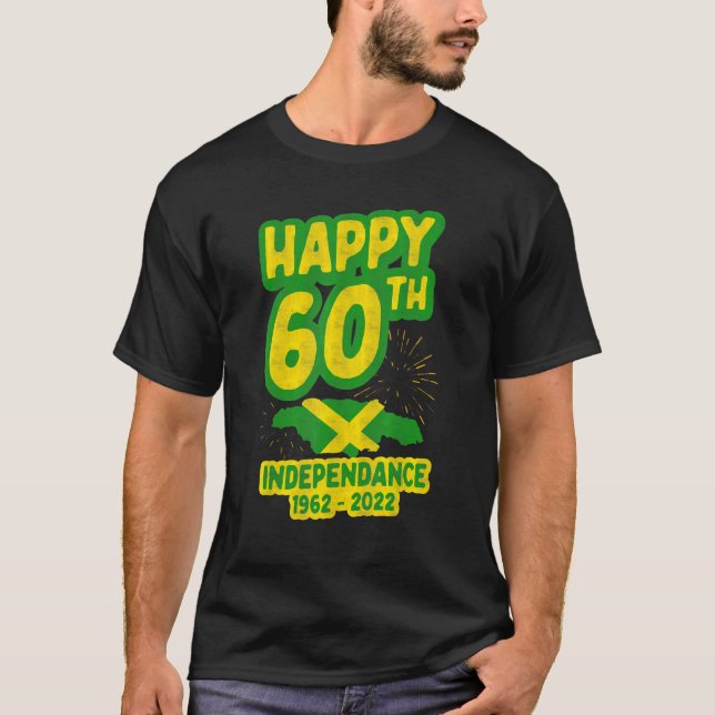 Camiseta Feliz 60º travessão 1962 1922 Jamaica Independe (Frente)