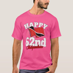 Camiseta Feliz 62º Independência Trinidad e Tobago, Bandeir