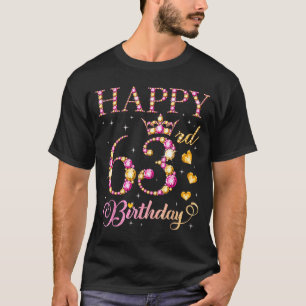 Camiseta Feliz 63º Aniversário 63 Anos Homens Mulheres Aniv