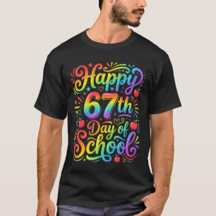 Camiseta Feliz 67º Dia de Escola Professor Arco-Íris
