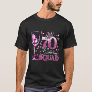 Camiseta Feliz 70º Aniversário Esquadrão Vinho Rosé 70 Anos