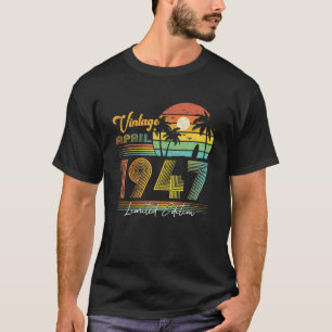 Camiseta Feliz 75º Aniversário, 75 Anos Vintage Abril 194