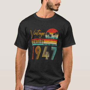 Camiseta Feliz 75º Aniversário Vintage Janeiro De 1947 75 A