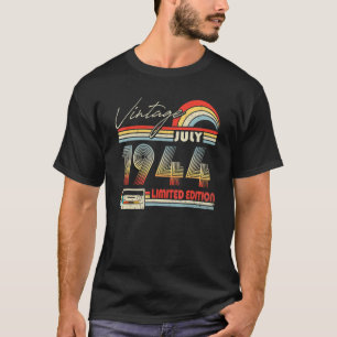 Camiseta Feliz 78º Aniversário Vintage julho de 1944 78 Ano