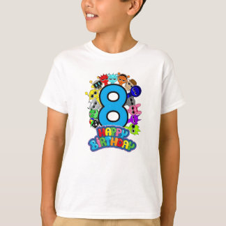 Camiseta Feliz 8º Aniversário Sprunki - Simon Oren Funbot