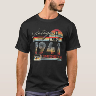 Camiseta Feliz 80 Birthday Vintage julho de 1941 80 anos