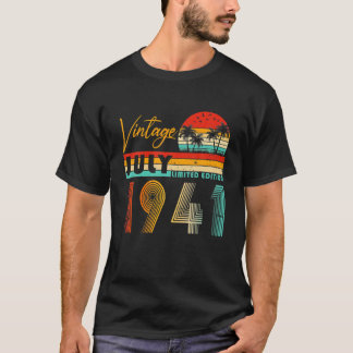 Camiseta Feliz 80 Birthday Vintage julho de 1941 80 anos