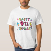 Feliz 9.º aniversário para crianças de 9 anos B-da