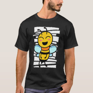 Camiseta Feliz Abelha Mel Bee Crianças Bumble Bee