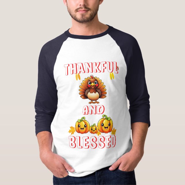 Camiseta Feliz Abençoado 23 Maple de novembro dos EUA Ação  (Frente)