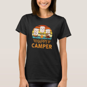 Camiseta Feliz Acampador de Marshmallow Fofo Para Crianças