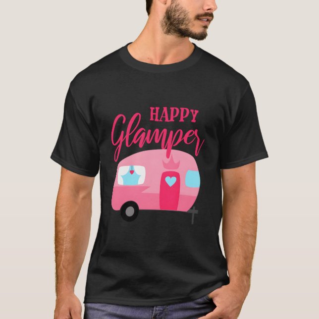 Camiseta Feliz Acampamento Glamper (Frente)