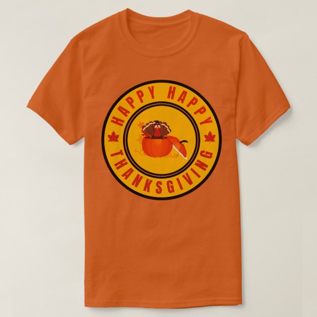 Camiseta Feliz Ação de Graças 1 (Frente do Design)