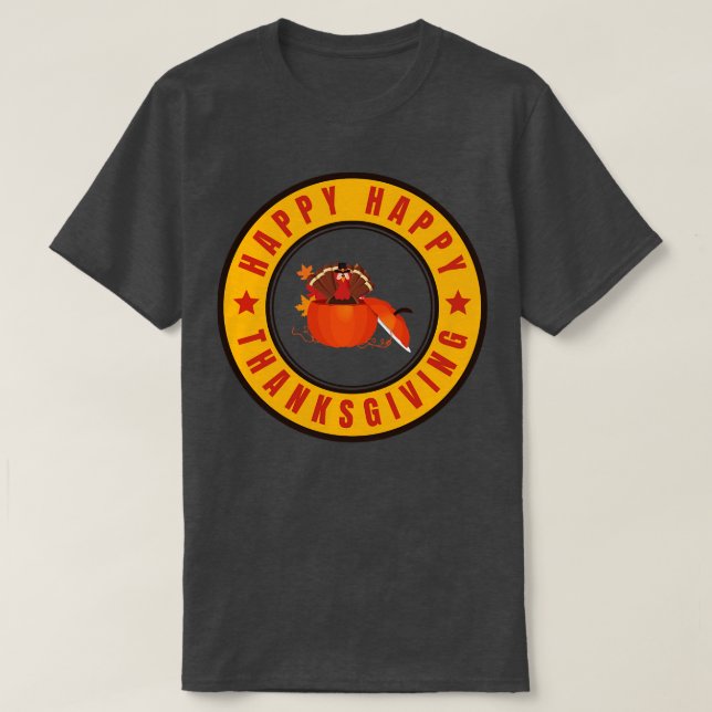 Camiseta Feliz Ação de Graças 5 (Frente do Design)
