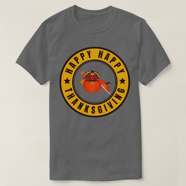 Camiseta Feliz Ação de Graças 7 (Frente do Design)
