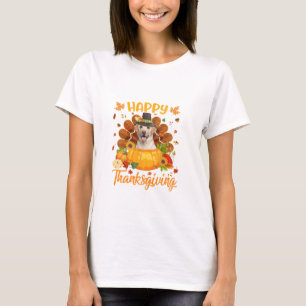 Camiseta Feliz Ação de Graças Labrador Cachorro Turquia Pum