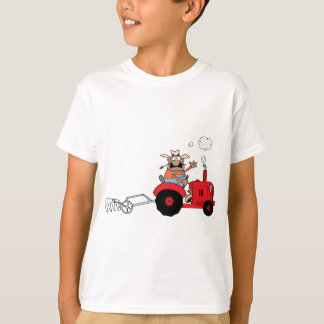 Camiseta Feliz agricultor usando um trator