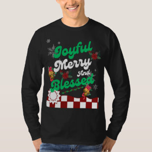 Camiseta Feliz alegre e abençoada, Natal retrógrado