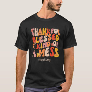 Camiseta Feliz Almoço Abençoado Lady Fall Vibes Graças