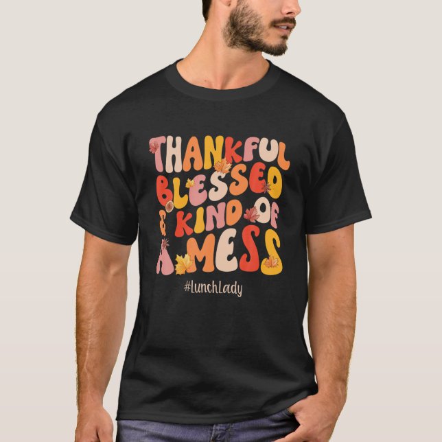 Camiseta Feliz Almoço Abençoado Lady Fall Vibes Graças (Frente)