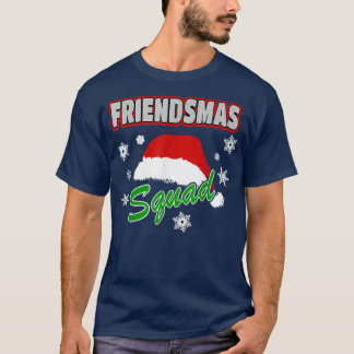 Camiseta Feliz Amigos do Esquadrão Amigos do Xmas Papais no