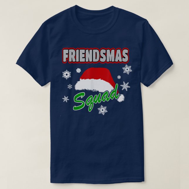 Camiseta Feliz Amigos do Esquadrão Amigos do Xmas Papais no (Frente do Design)