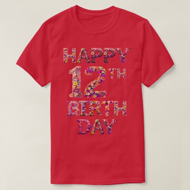 Camiseta Feliz Aniversário 12 (Frente do Design)