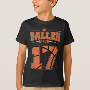 Camiseta Feliz Aniversário, 17 anos, Bysketbyll Boys Sevent