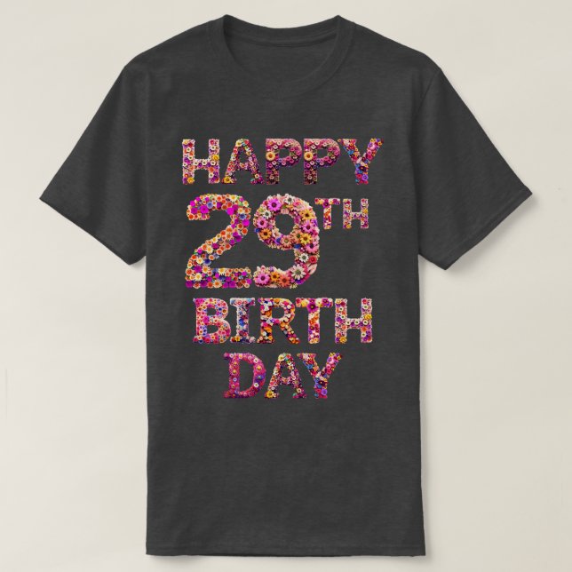 Camiseta Feliz Aniversário 29º (Frente do Design)