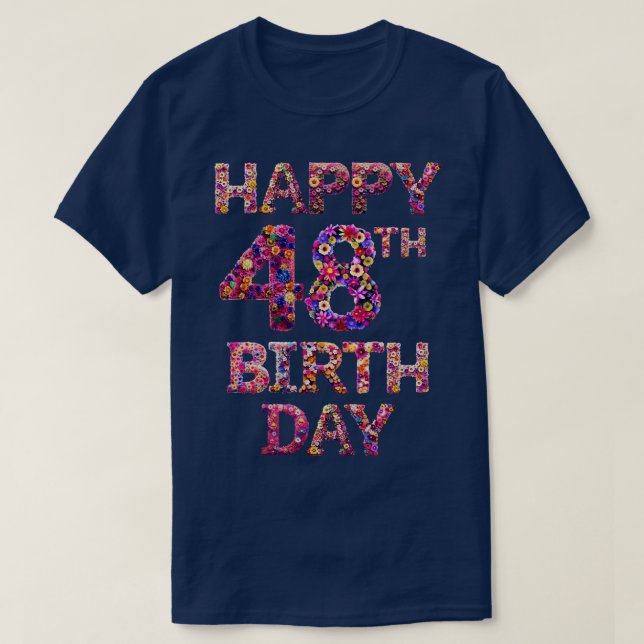 Camiseta Feliz aniversário 48 (Frente do Design)