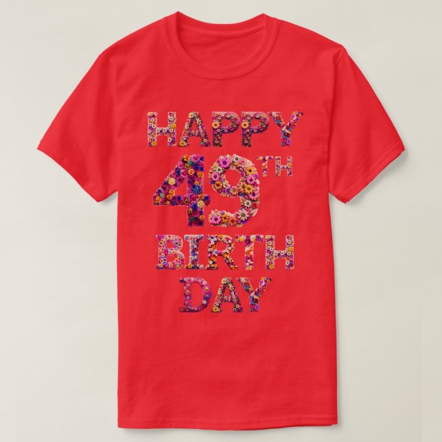 Camiseta Feliz aniversário 49 (Frente do Design)