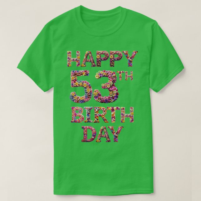 Camiseta Feliz aniversário, 53º (Frente do Design)