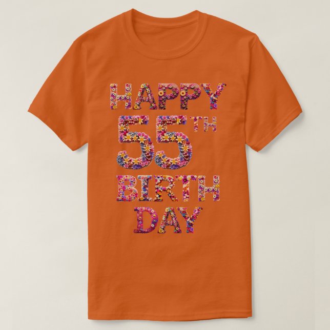 Camiseta Feliz aniversário 55 (Frente do Design)