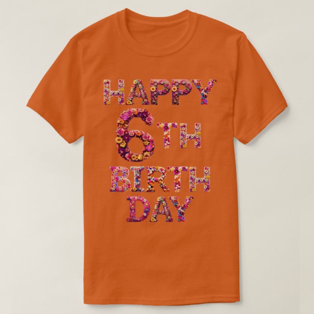 Camiseta Feliz Aniversário 6 (Frente do Design)
