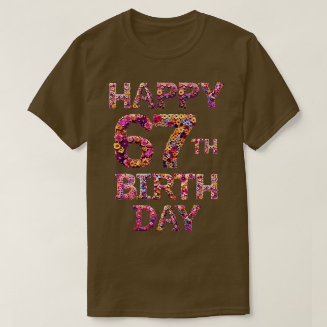 Camiseta Feliz aniversário, 67º (Frente do Design)