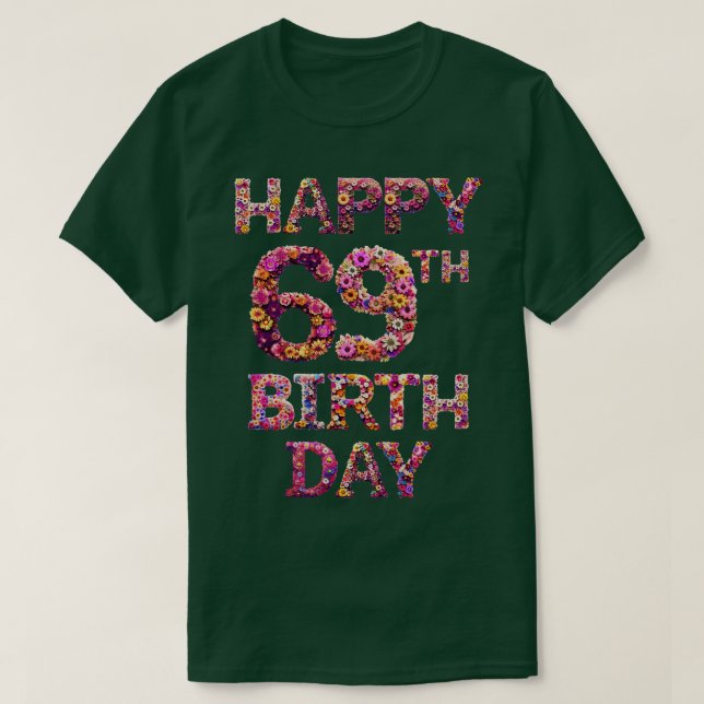 Camiseta Feliz Aniversário 69º (Frente do Design)