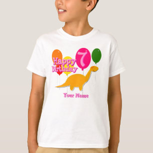 Camiseta Feliz aniversario 7 do partido do balão anos de T