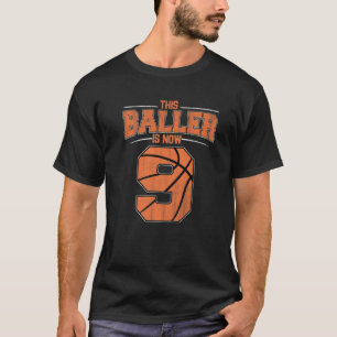 Camiseta Feliz Aniversário 9 De Idade Rapazes Nove De Basq