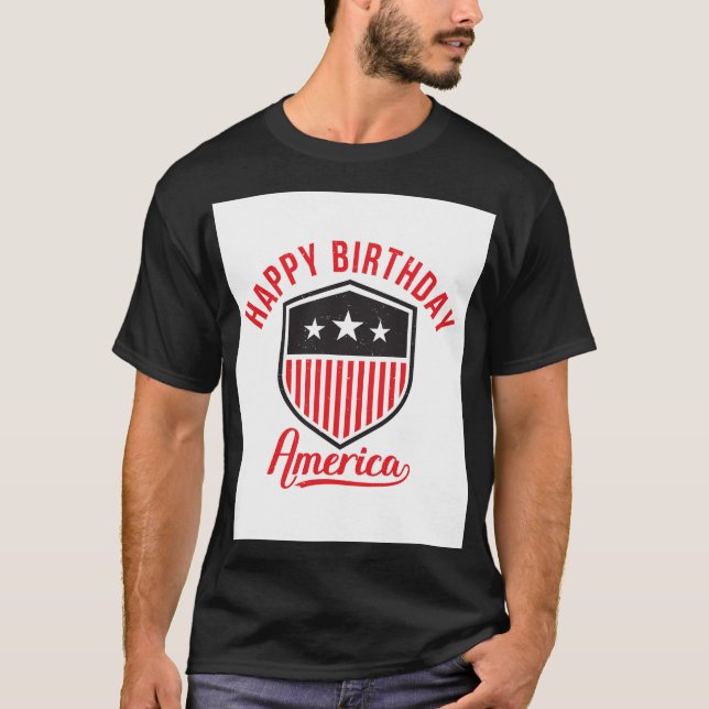 Camiseta Feliz aniversário, América (Frente)