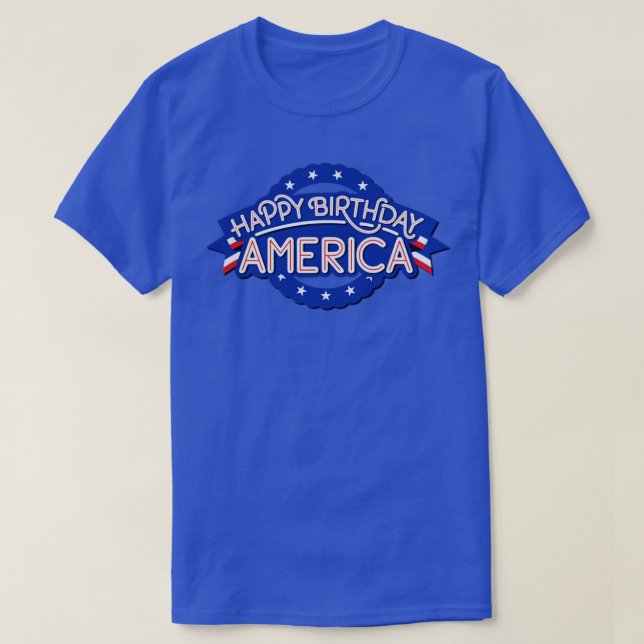 Camiseta Feliz aniversário América 4 de julho Independência (Frente do Design)