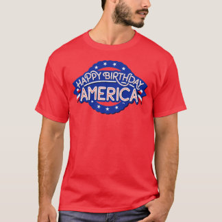 Camiseta Feliz aniversário América 4 de julho Independência