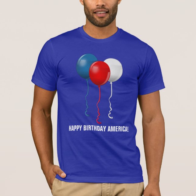 Camiseta Feliz aniversario América (balões) (Frente)