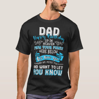 Camiseta Feliz Aniversário Ao Meu Pai No Céu Pai Perdido