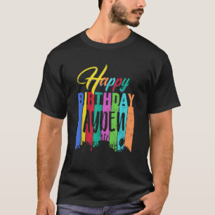 Camiseta Feliz Aniversário Ayden Presente Personalizado Nom