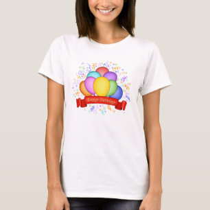 Camiseta Feliz aniversário Balões-T-Shirt feminina