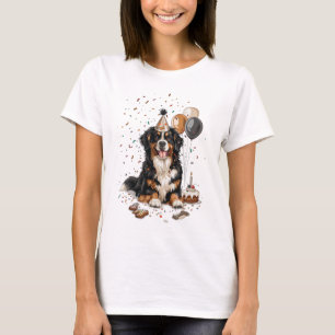 Camiseta Feliz Aniversário Bernese Mountain Dog